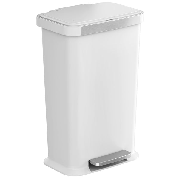 itouchless 13.2 Gallon / 50 Liter SoftStep Prime Kitchen Trash Can with Durable Pedal and AbsorbX (White Plastic) itouchless 13.2 Gallon / 50 Liter SoftStep Prime Kitchen Trash Can with Durable Pedal and AbsorbX (White Plastic)