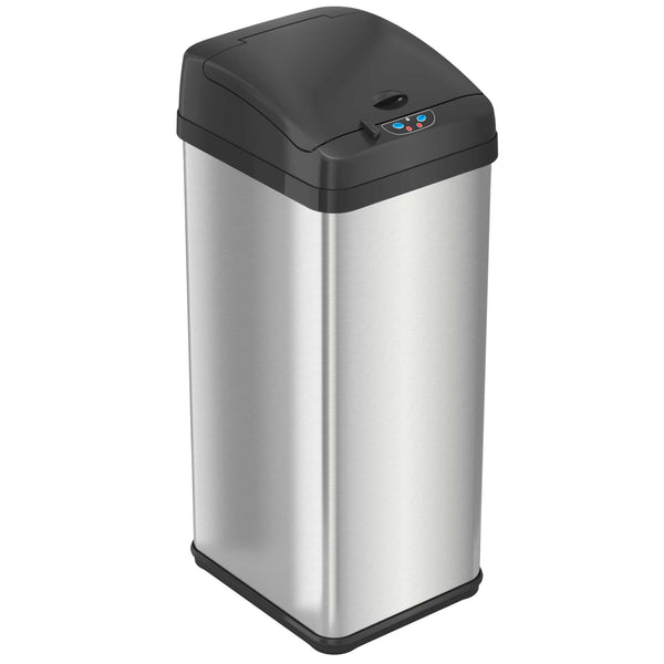 itouchless 13 Gallon / 49 Liter Extra-Wide Self-Contained Electric-Motor Sensor Kitchen Trash Can with AbsorbX