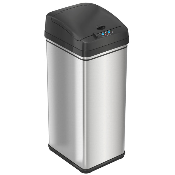 itouchless 13 Gallon / 49 Liter Self-Contained Electric-Motor Sensor Kitchen Trash Can with AbsorbX