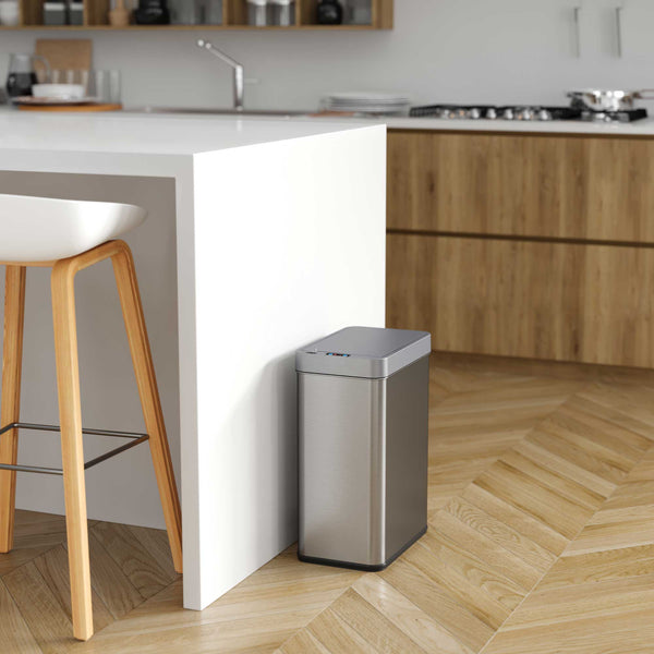 Itouchless 13 Gallon / 49 Liter Wings Open Self-Contained Electric-Motor Sensor Trash Can With AbsorbX
