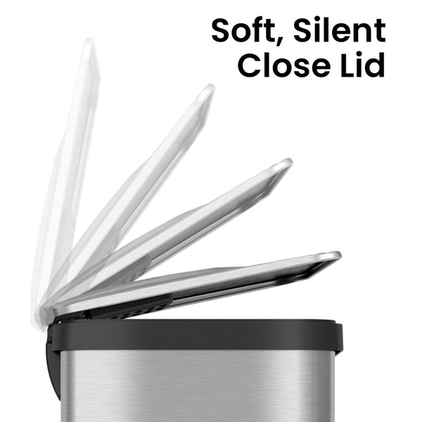 Itouchless 13 Gallon AirStep Composite Step Pedal Kitchen Trash Can With AbsorbX