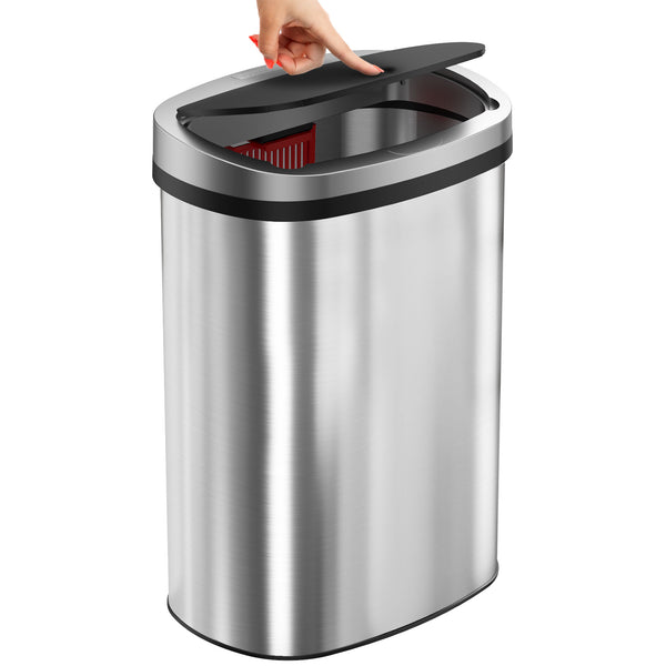 itouchless 13 Gallon Composite Press Lid Kitchen Trash Can with AbsorbX itouchless 13 Gallon Composite Press Lid Kitchen Trash Can with AbsorbX