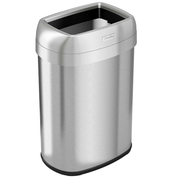 itouchless 13 Gallon Oval Open Top Composite Kitchen Trash Can with Dual AbsorbX
