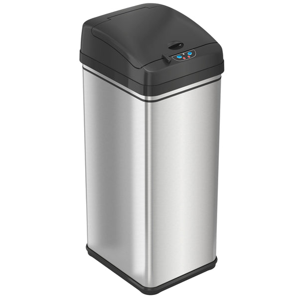 itouchless 13 Gallon Self-Contained Electric-Motor Sensor Kitchen Trash Can with Pet-Proof Lid and AbsorbX