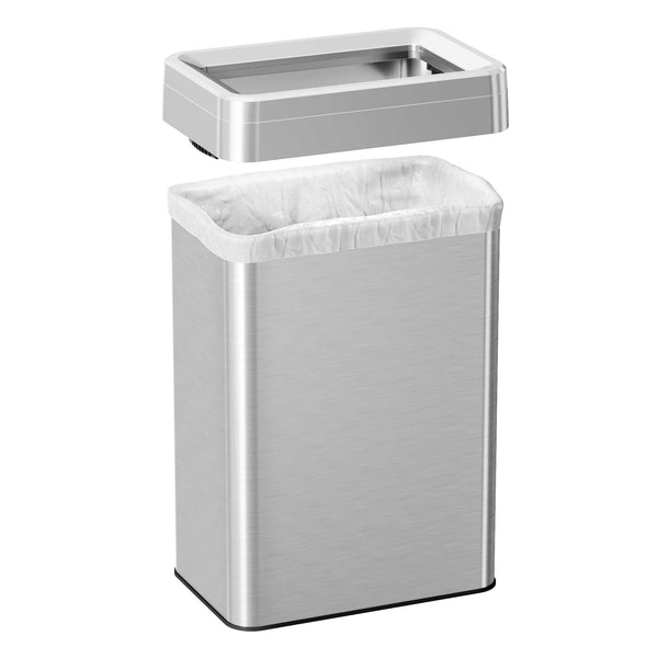 Itouchless 16 Gallon / 61 Liter Composite Rectangular Open Top Kitchen Trash Can With Dual AbsorbX