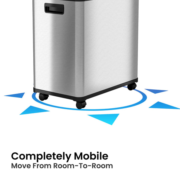 Itouchless 16 Gallon / 61 Liter Self-Contained Electric-Motor Sensor Recycle Bin & Kitchen Trash Can With Wheels