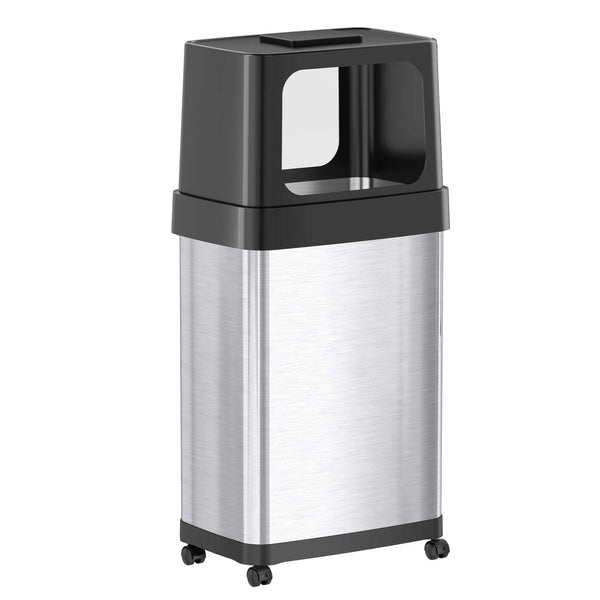 itouchless 18 Gallon / 68 Liter Composite Double Side Opening Kitchen Trash Can with Wheels and AbsorbX
