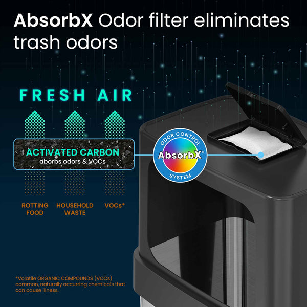 Itouchless 18 Gallon / 68 Liter Composite Double Side Opening Kitchen Trash Can With Wheels And AbsorbX