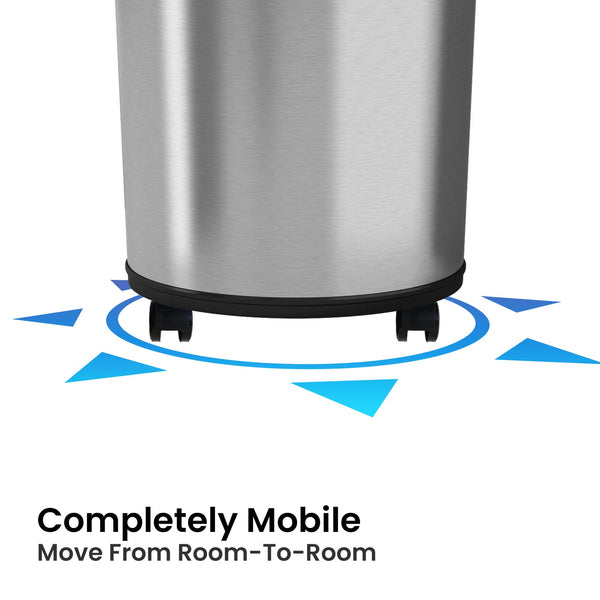 Itouchless 18 Gallon / 68 Liter Self-Contained Electric-Motor Sensor Kitchen Trash Can With Wheels And AbsorbX
