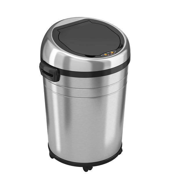 itouchless 18 Gallon / 68 Liter Self-Contained Electric-Motor Sensor Kitchen Trash Can with Wheels and AbsorbX