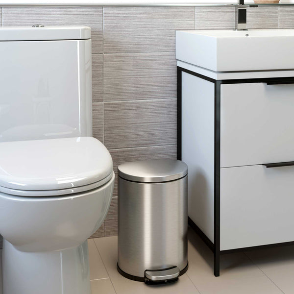 Itouchless 2 Gallon / 7 Liter SoftStep Semi-Round Composite Step Trash Can With AbsorbX
