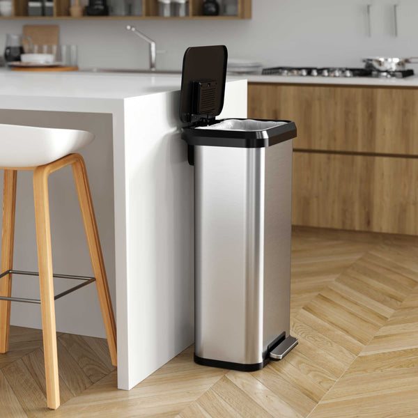 Itouchless 20 Gallon / 75 Liter SoftStep EXP Composite Step Pedal Kitchen Trash Can With AbsorbX