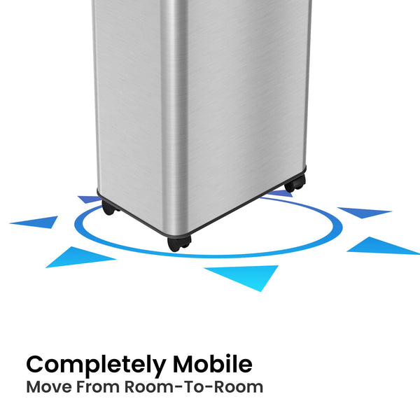 Itouchless 21 Gallon / 80 Liter Composite Rectangular Open Top Kitchen Trash Can With Wheels And Dual AbsorbX