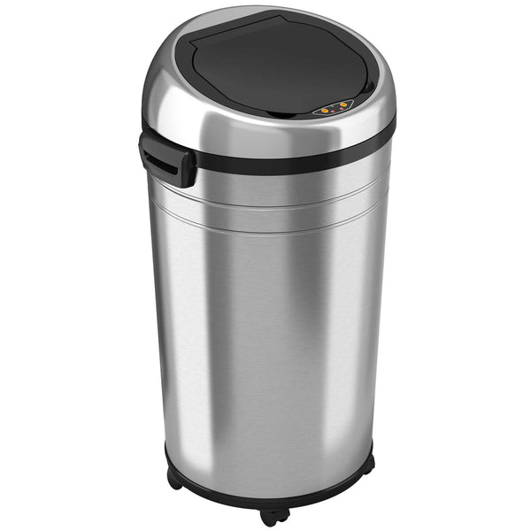 itouchless 23 Gallon / 87 Liter Self-Contained Electric-Motor Sensor Kitchen Trash Can with Wheels and AbsorbX