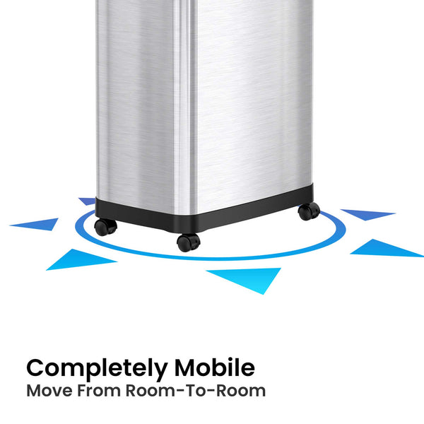 Itouchless 24 Gallon / 91 Liter Composite Dual Push Door Kitchen Trash Can With Wheels And AbsorbX