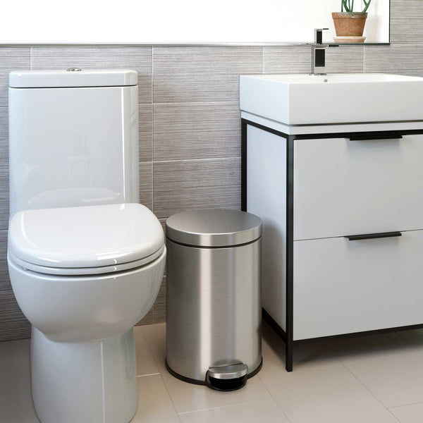 Itouchless 3.2 Gallon / 12 Liter SoftStep Round Composite Step Trash Can With AbsorbX