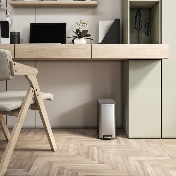 Itouchless 3 Gallon / 11.4 Liter SoftStep Composite Slim Step Pedal Bathroom Trash Can With AbsorbX