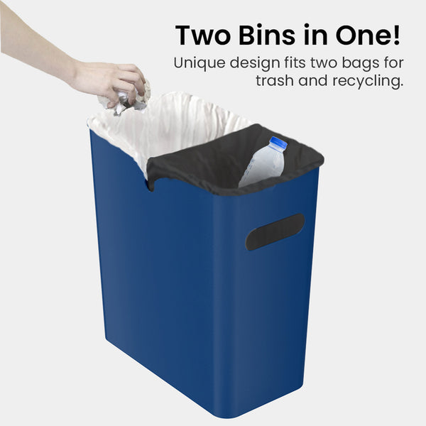Itouchless 4.2 Gallon / 16 Liter SlimGiant Blue Wastebasket (6-Pack)