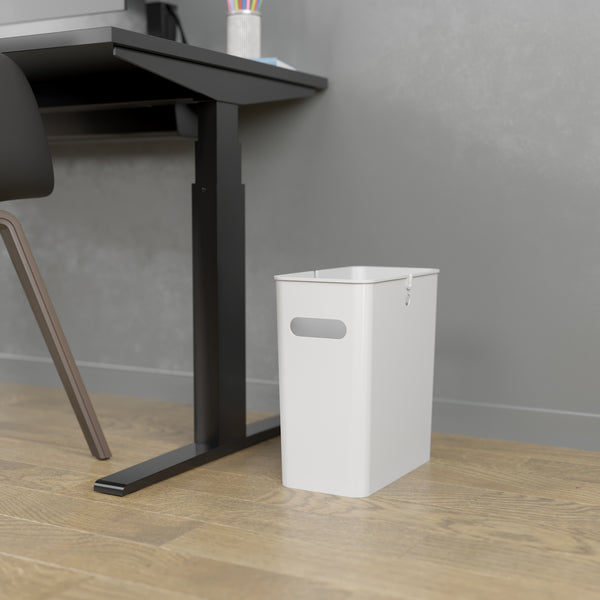 Itouchless 4.2 Gallon / 16 Liter SlimGiant Ivory White Wastebasket (2-Pack)