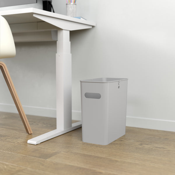 Itouchless 4.2 Gallon / 16 Liter SlimGiant Metallic Silver Wastebasket