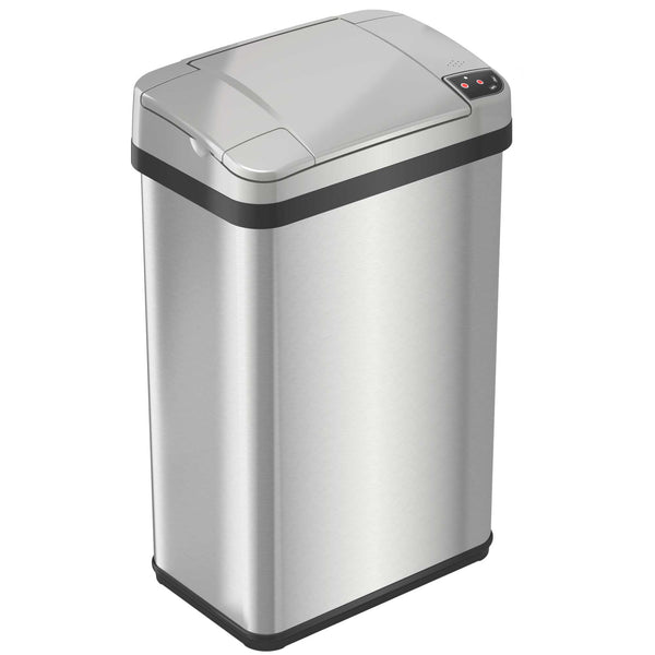 itouchless 4 Gallon / 15 Liter Self-Contained Electric-Motor Sensor Trash Can with AbsorbX (Silver)
