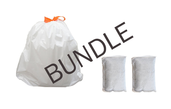 itouchless 40 Premium Trash Bags for 13 Gal. Cans and 2 Activated Carbon Filters Bundle