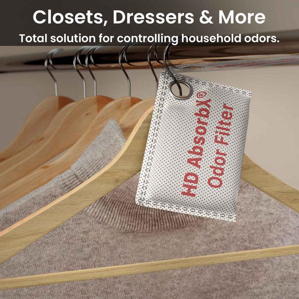 Itouchless High-Density AbsorbX Odor Filters Household Deodorizer For Closets Shoes Refrigerators And More (3-Pack)