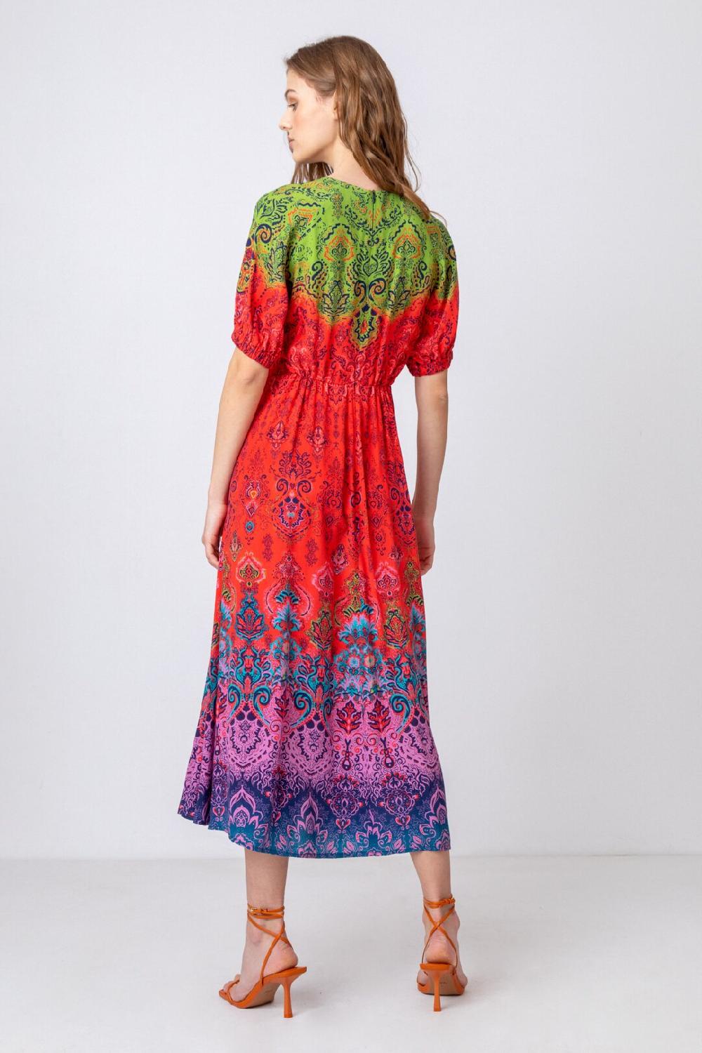 Ivko Woman A-line Dress Ornament Motif Red