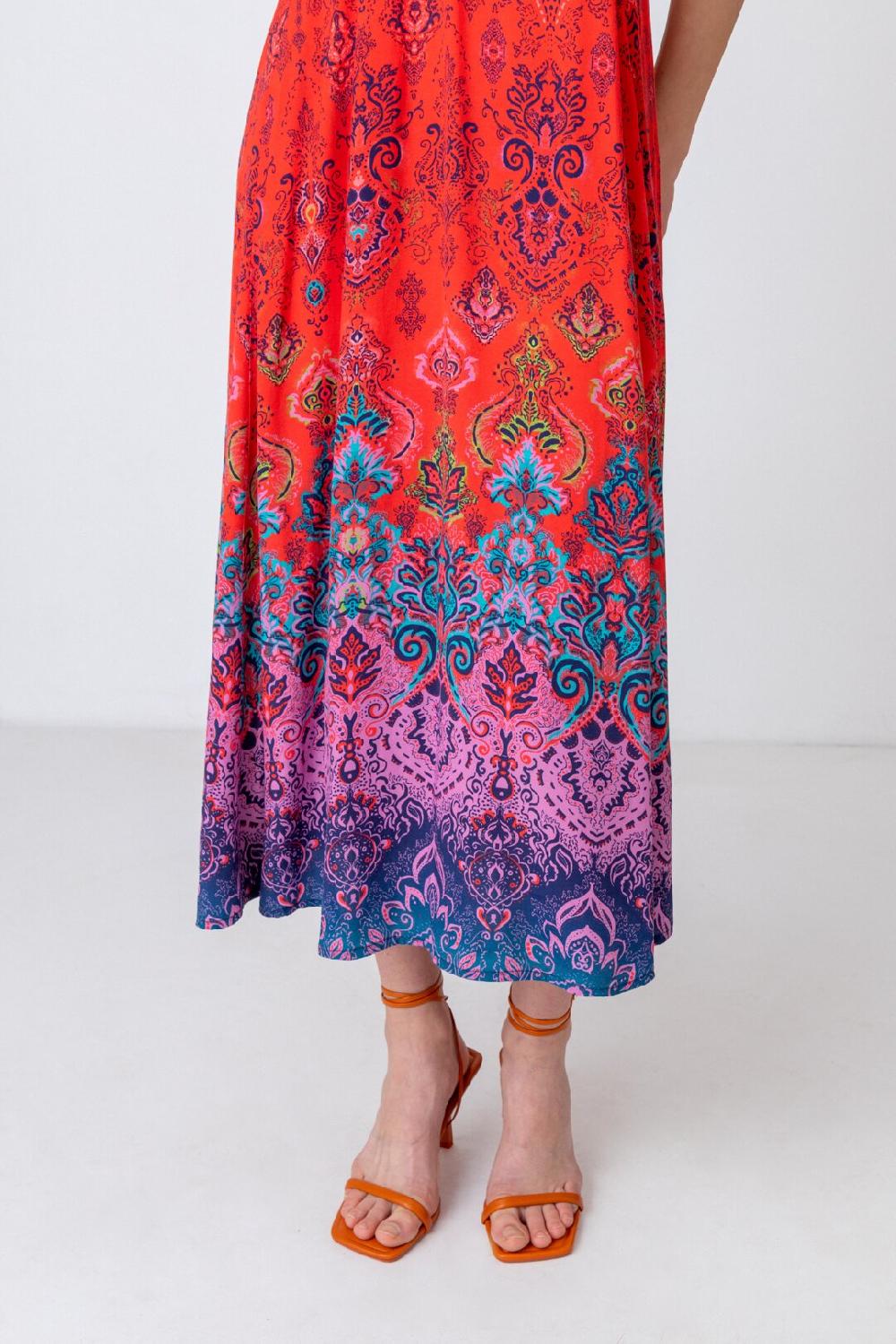 Ivko Woman A-line Dress Ornament Motif Red