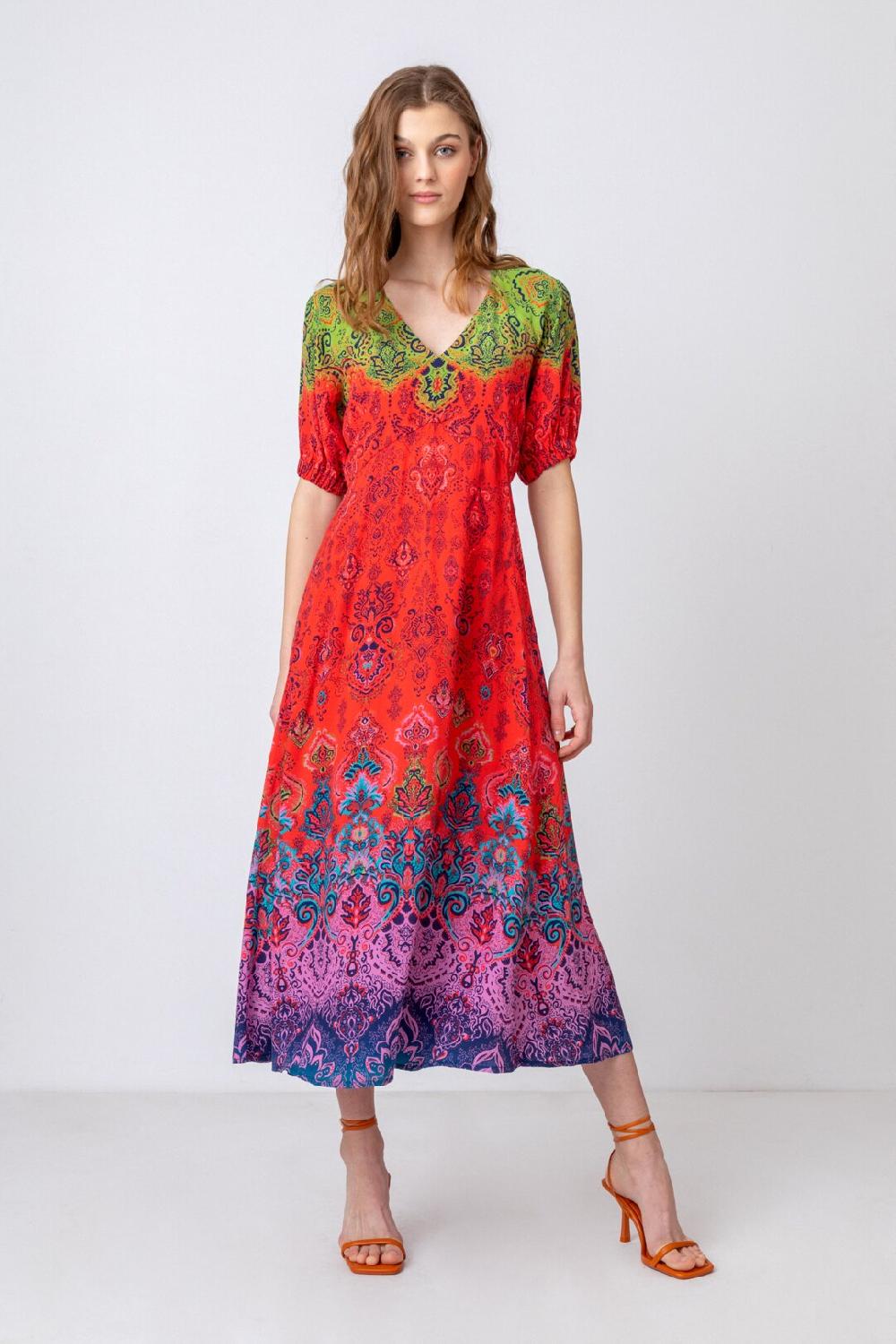 ivko woman A-line Dress Ornament Motif Red