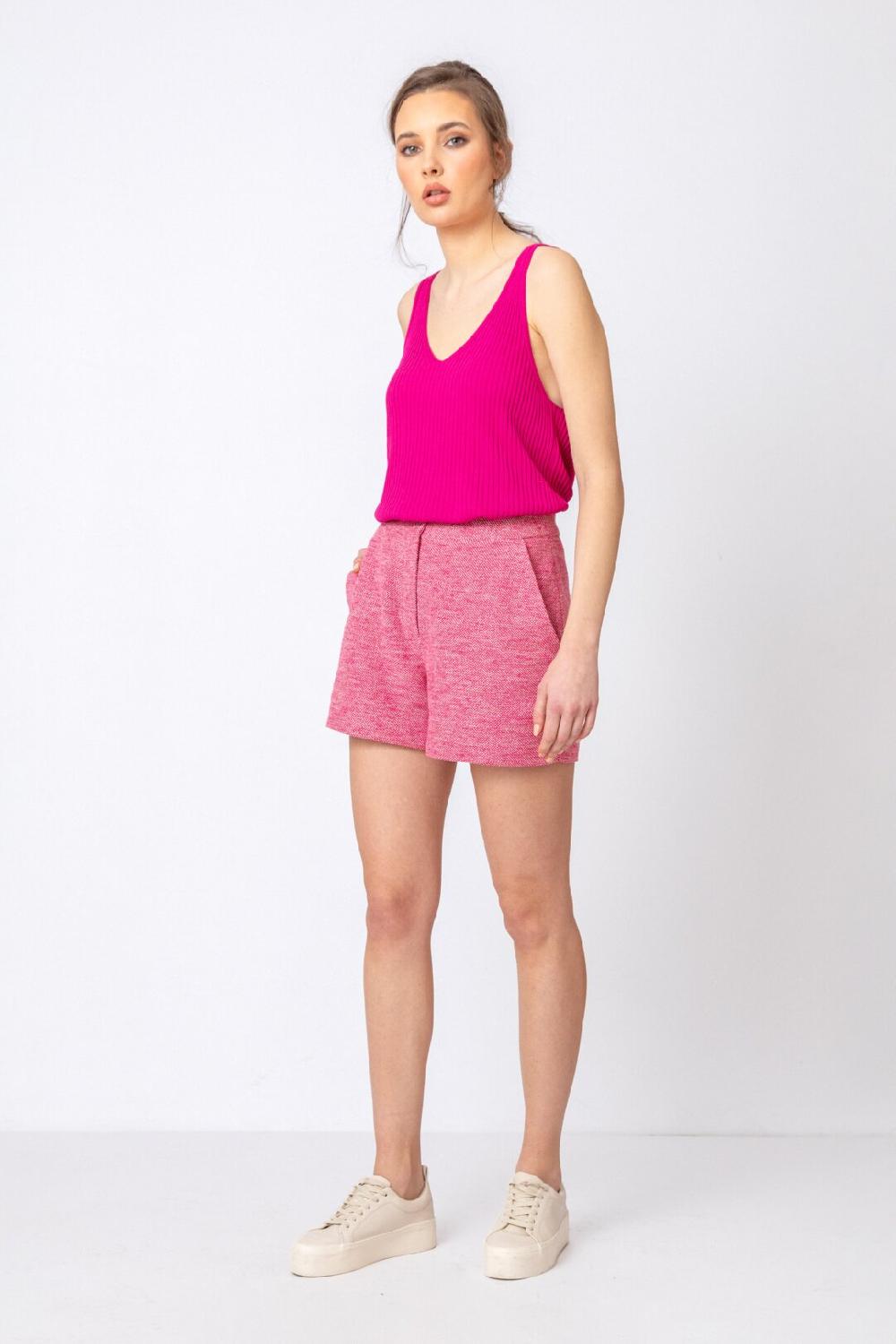 Ivko Woman Bermuda Shorts Herba Motif Rosewood