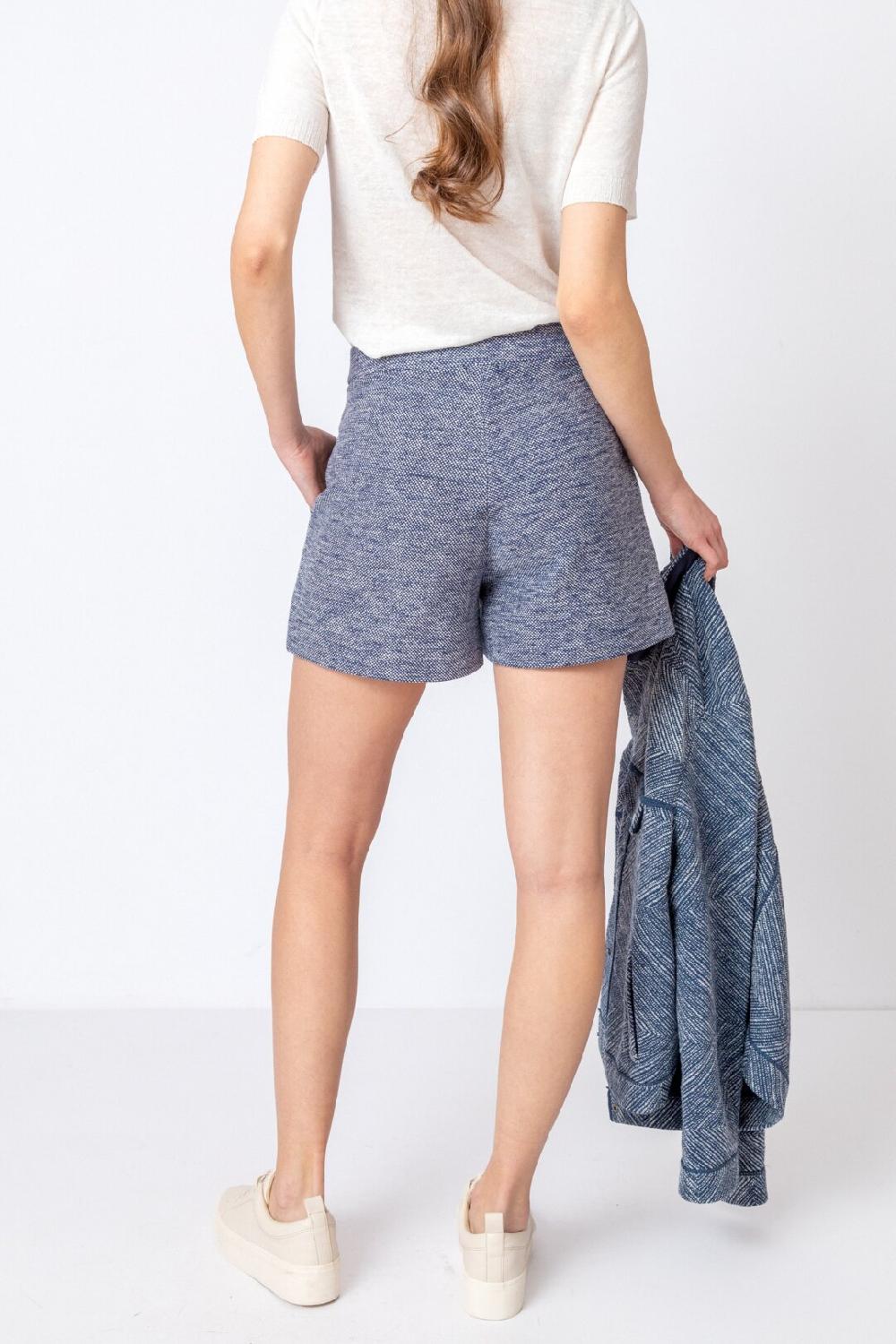 Ivko Woman Bermuda Shorts Herba Motif StoneBlue