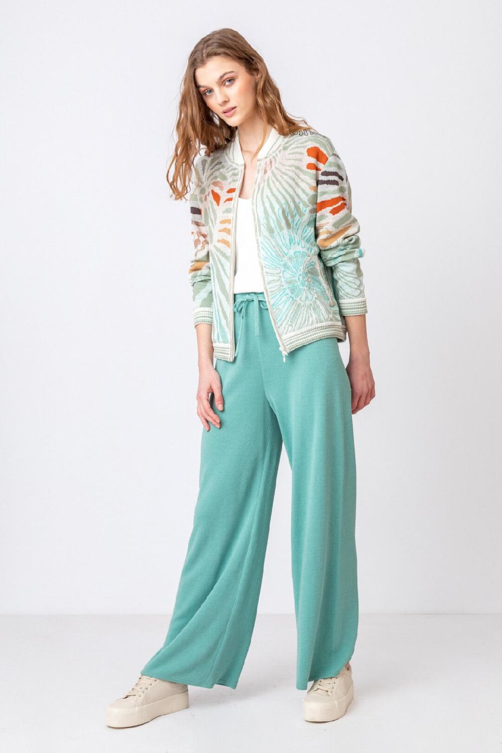 Ivko Woman Bomber Jacket Sea Shell Motif Off-White