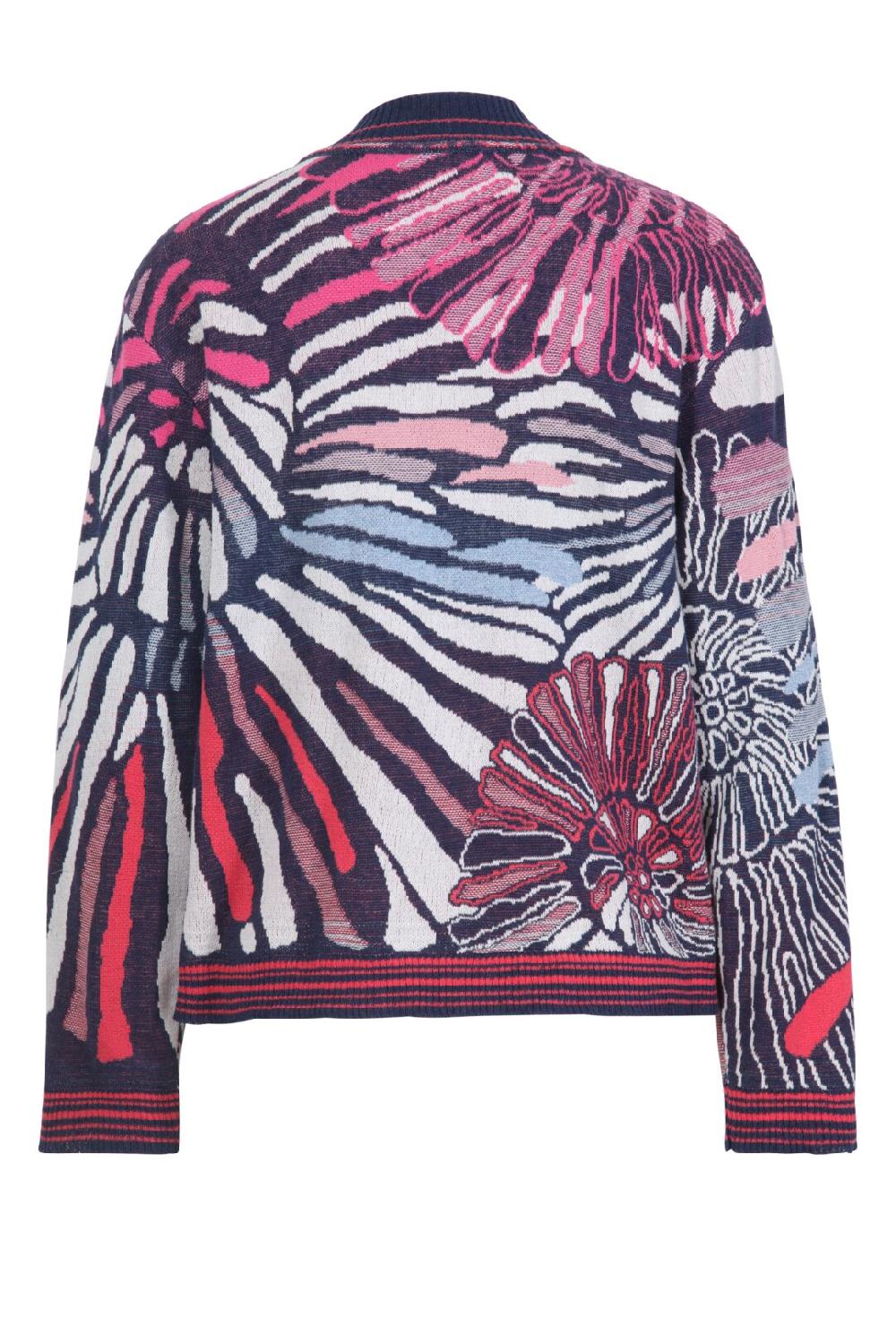 Ivko Woman Bomber Jacket Sea Shell Motif StoneBlue