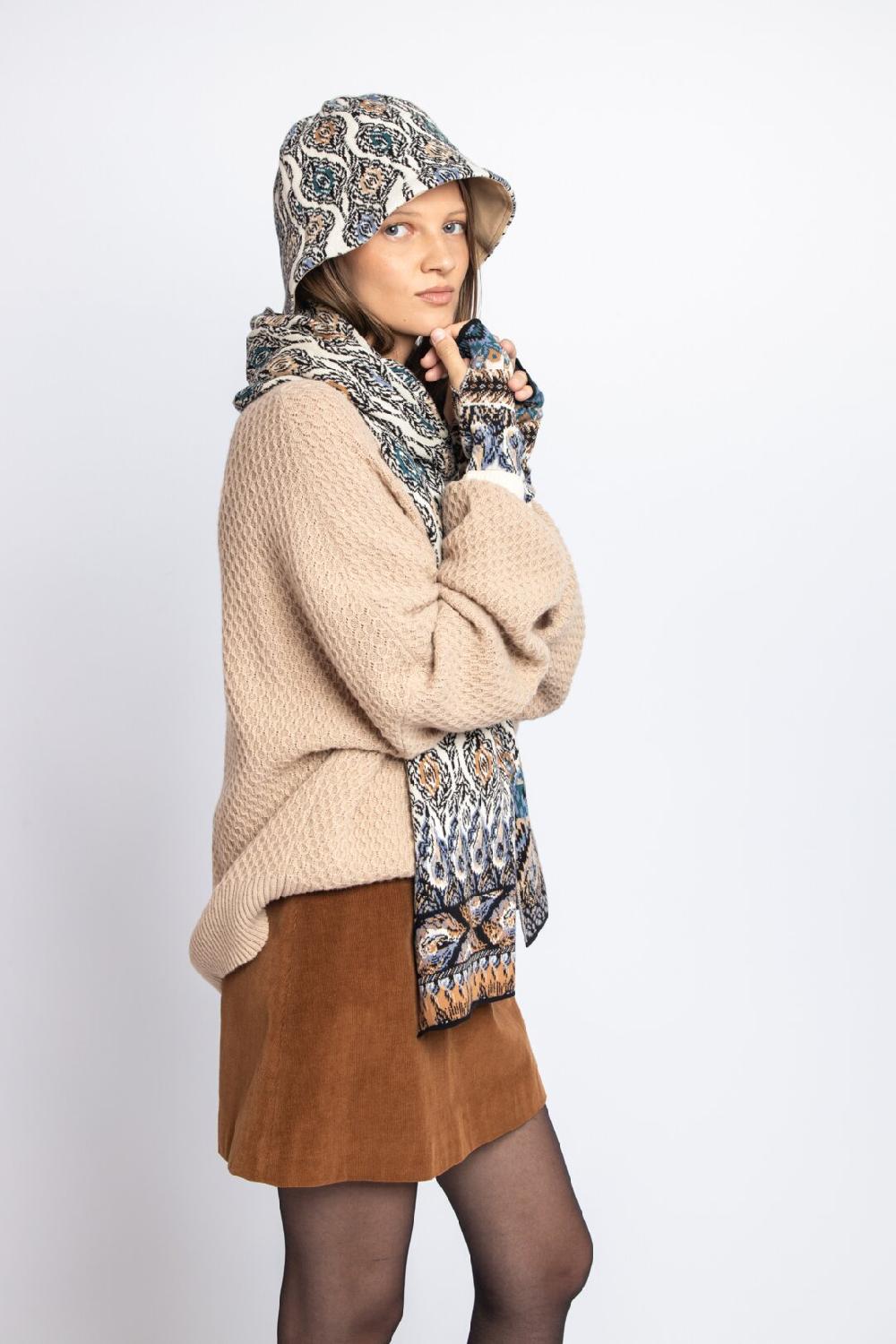 Ivko Woman Bucket Hat Ornament Pattern Almond