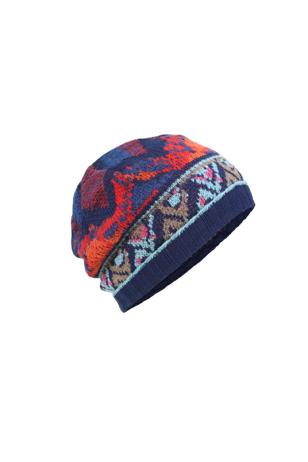 Ivko Woman Cap Artistic Pattern Navy