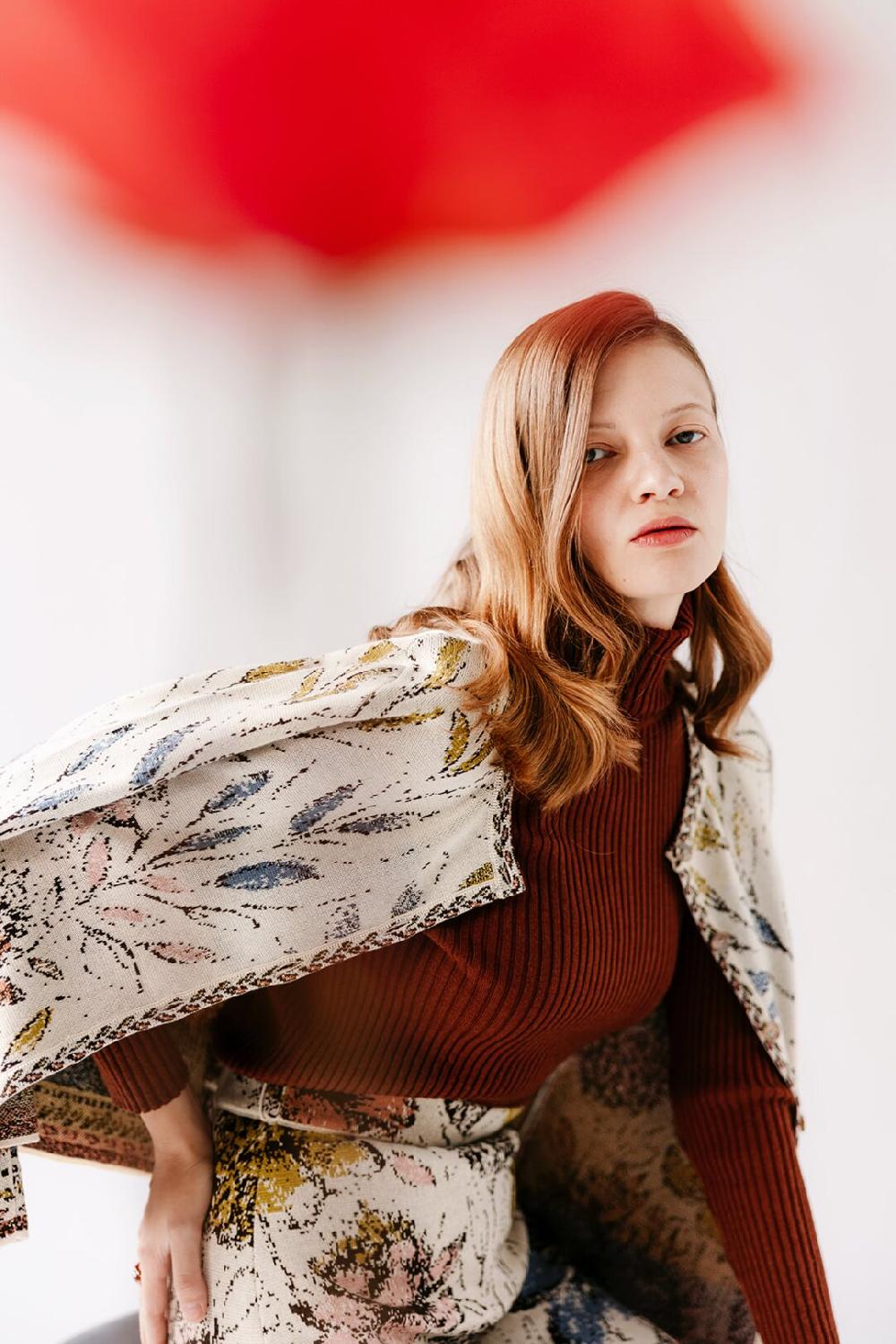 Ivko Woman Cardigan Floral Pattern Off-White