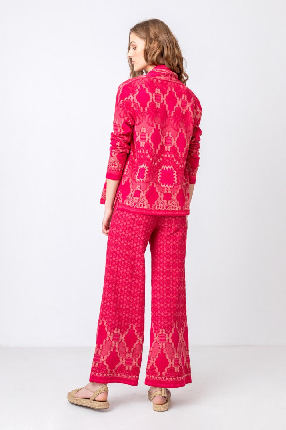 Ivko Woman Cardigan Floral Pattern Rosewood