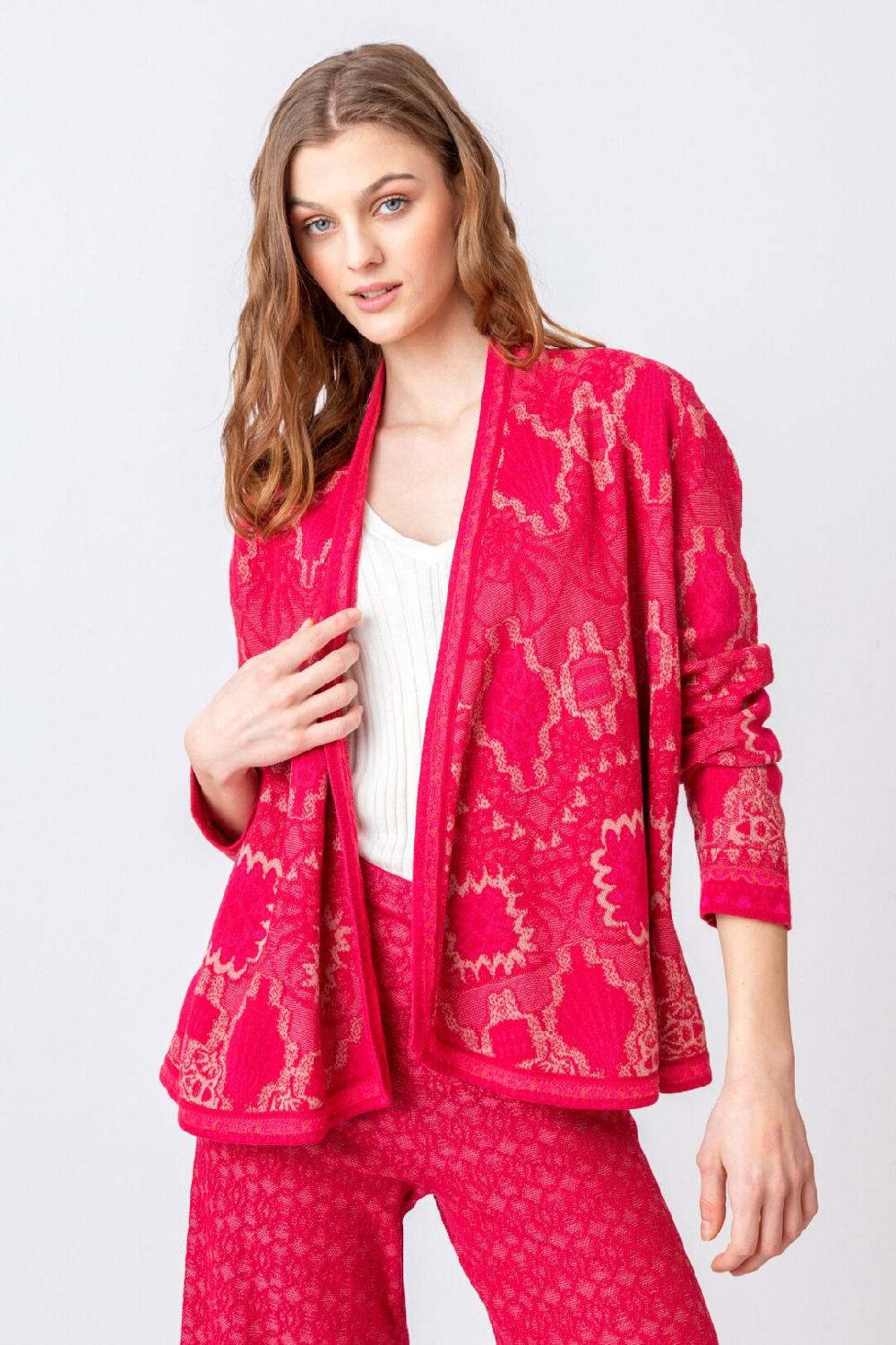 ivko woman Cardigan Floral Pattern Rosewood