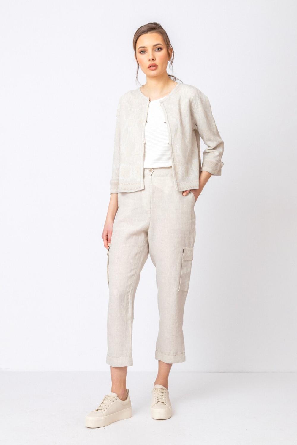 ivko woman Cardigan Ornament Pattern Off-White