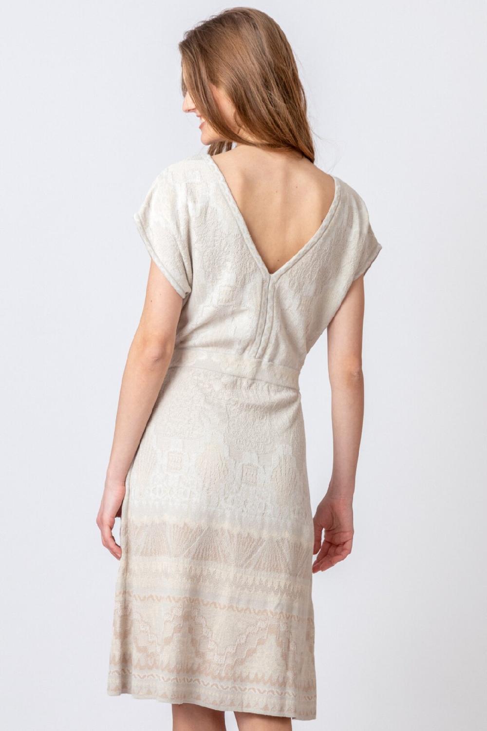 Ivko Woman Dress Ornament Pattern Off-White