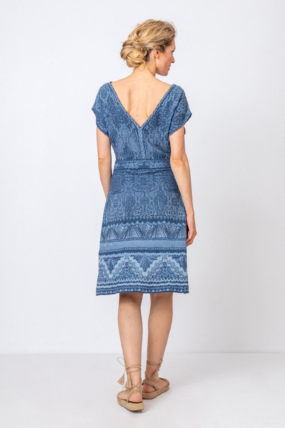 Ivko Woman Dress Ornament Pattern StoneBlue