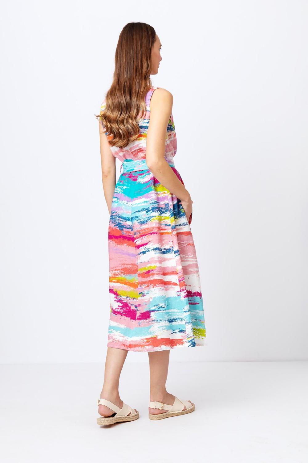 Ivko Woman Dress Stripe Pattern Off-White
