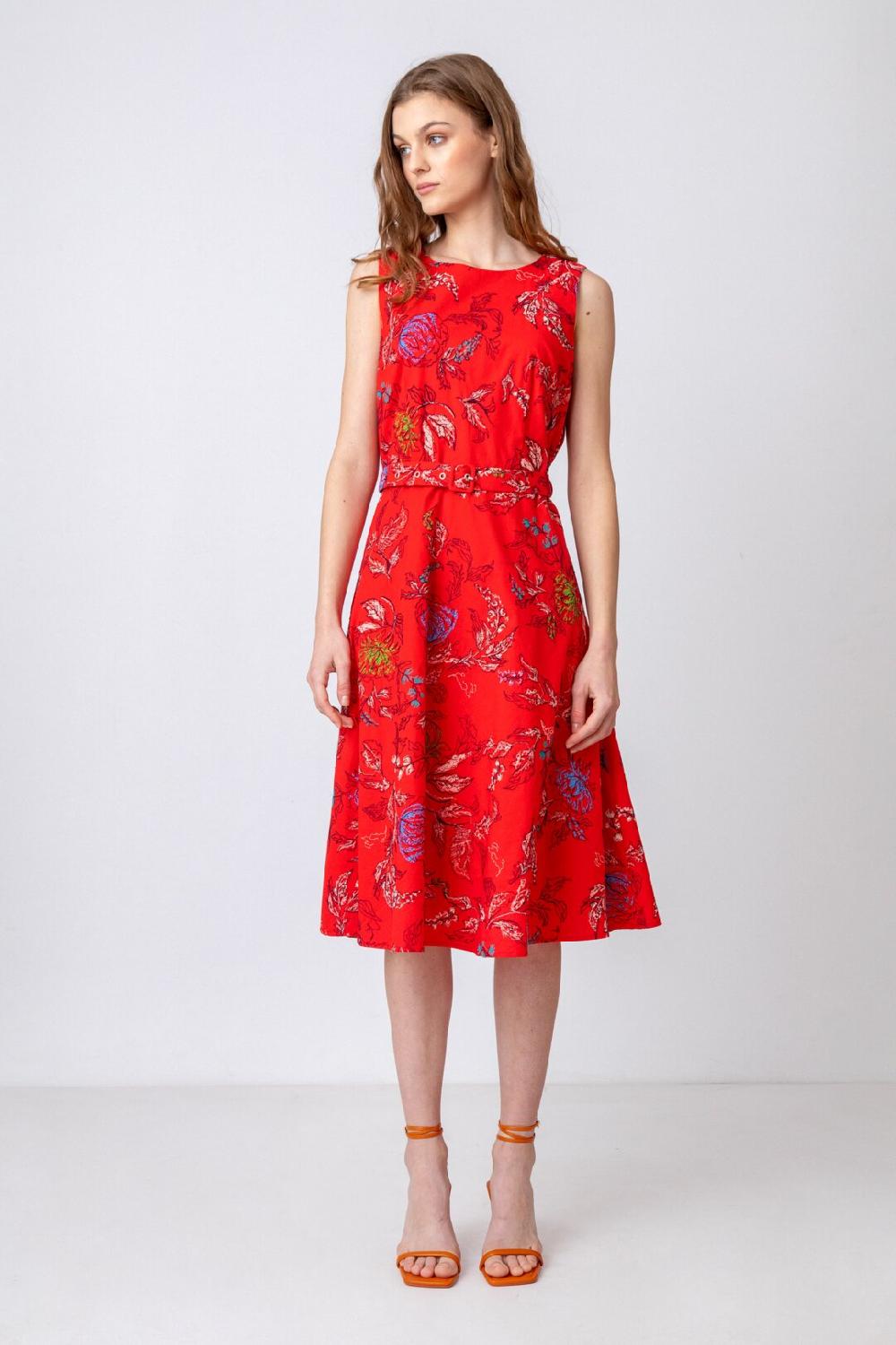 ivko woman Embroidered Dress Floral Motif Red