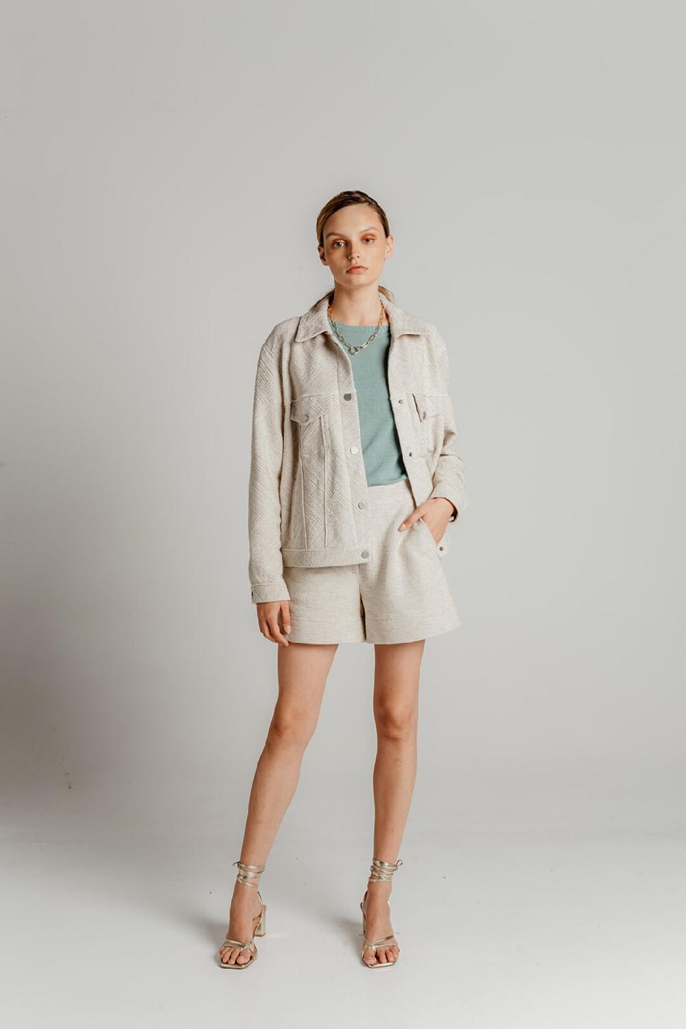 Ivko Woman Jacket Herba Motif Off-White