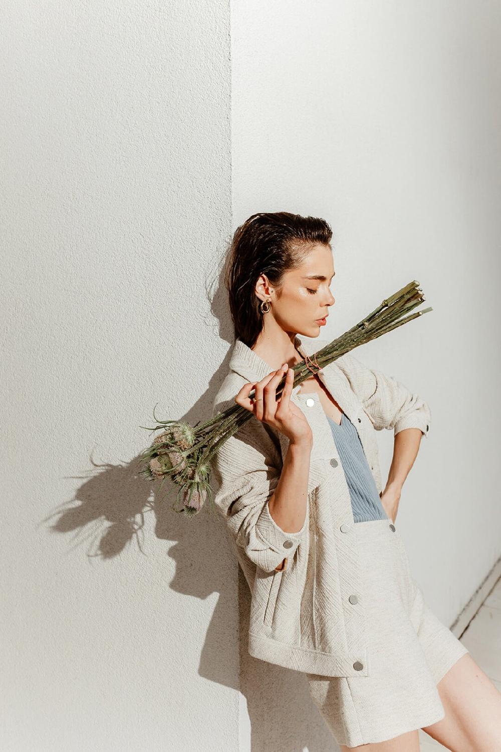 ivko woman Jacket Herba Motif Off-White