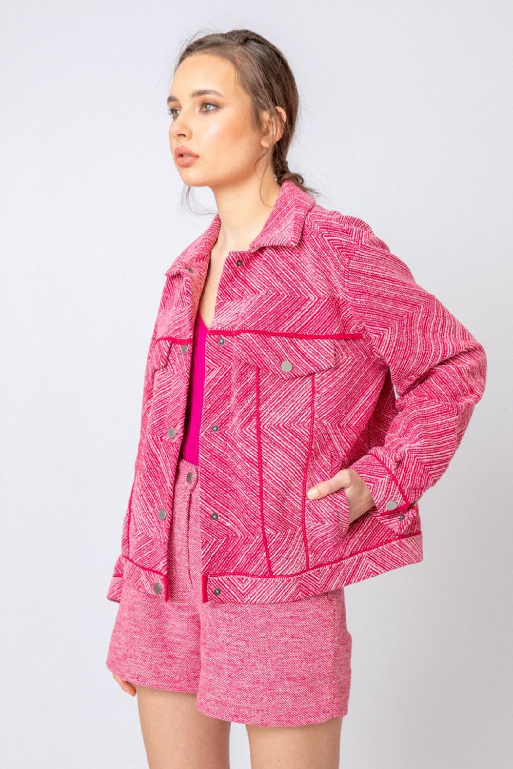 Ivko Woman Jacket Herba Motif Rosewood
