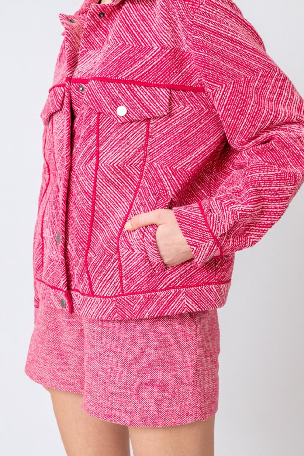 Ivko Woman Jacket Herba Motif Rosewood