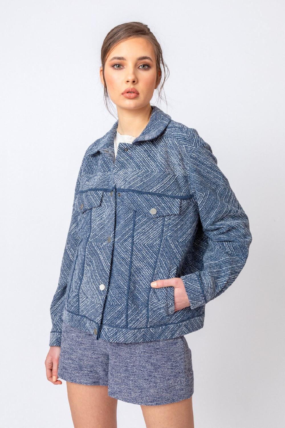 ivko woman Jacket Herba Motif StoneBlue