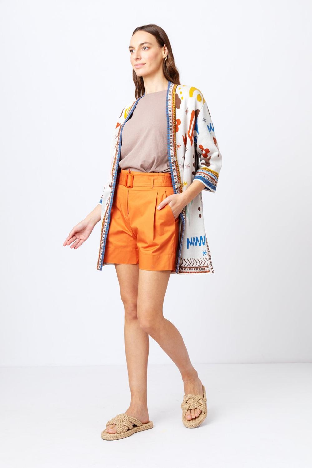 ivko woman Jacquard Cardigan Nomad Motif Nougat